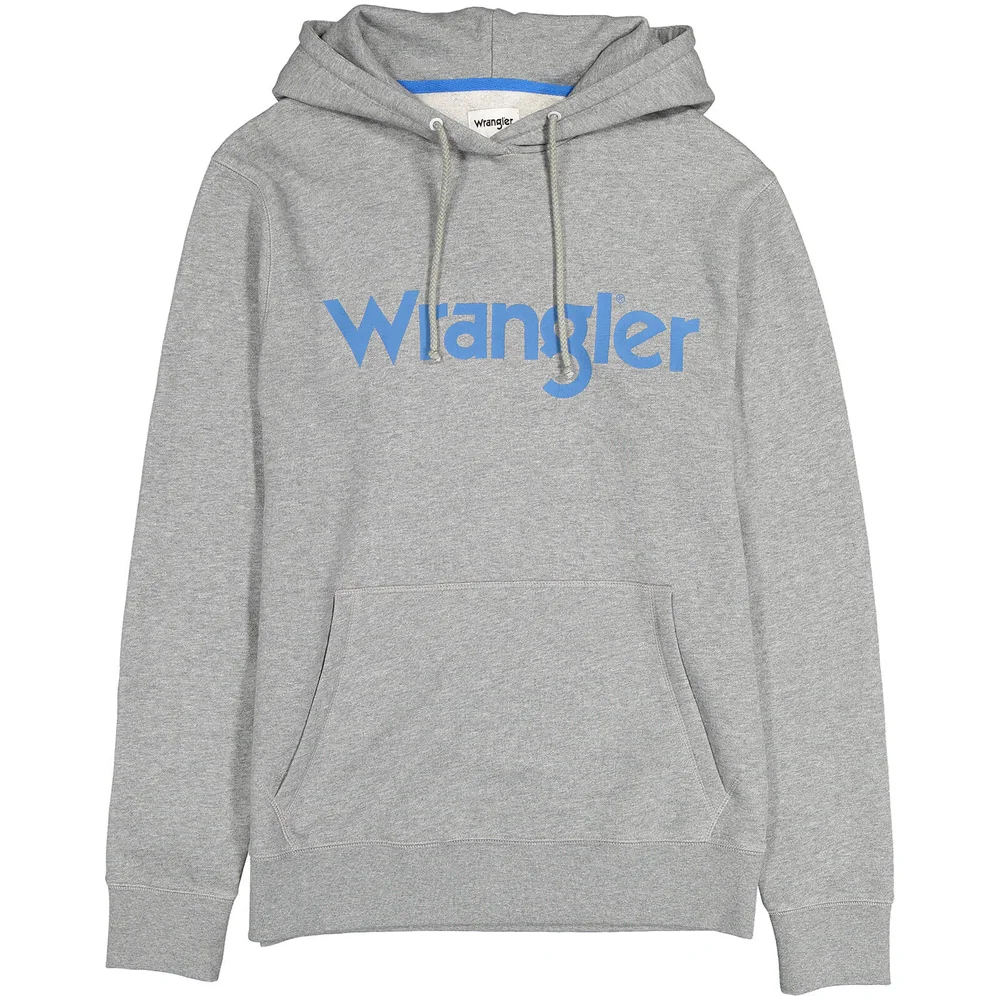 Wrangler Men's Logo Hoody - Grey Melange - S - Gris Image 1