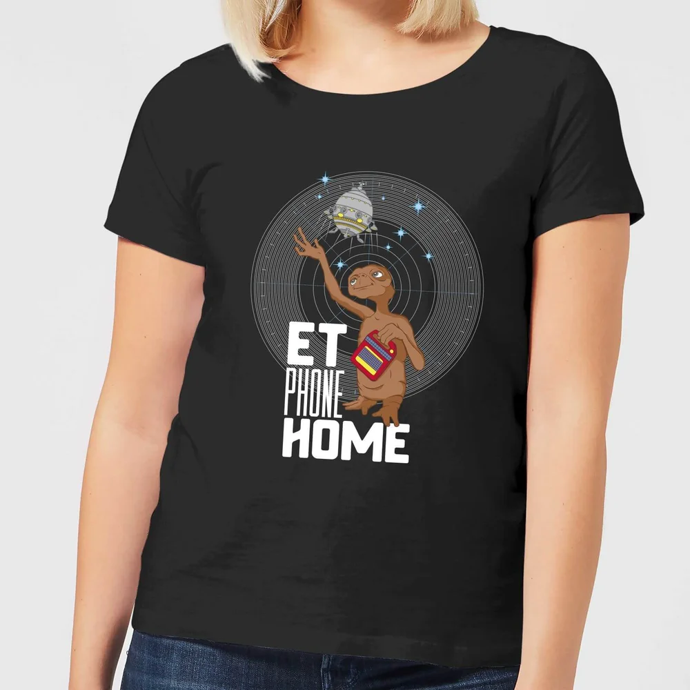 T-Shirt Femme E.T. l'extra-terrestre - Téléphone Maison - Noir - S Image 1