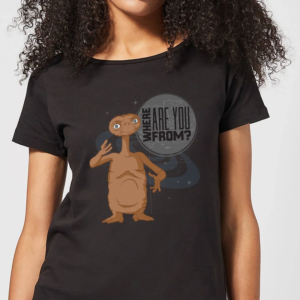 T-Shirt Femme E.T. l'extra-terrestre - D'où Viens-Tu - Noir - S Image 1