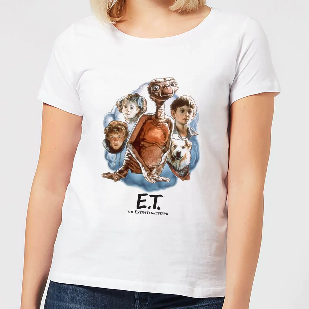 T-Shirt Femme E.T. l'extra-terrestre - Portrait Peint - Blanc - S Image 1