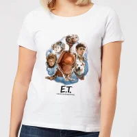 T-Shirt Femme E.T. l'extra-terrestre - Portrait Peint - Blanc