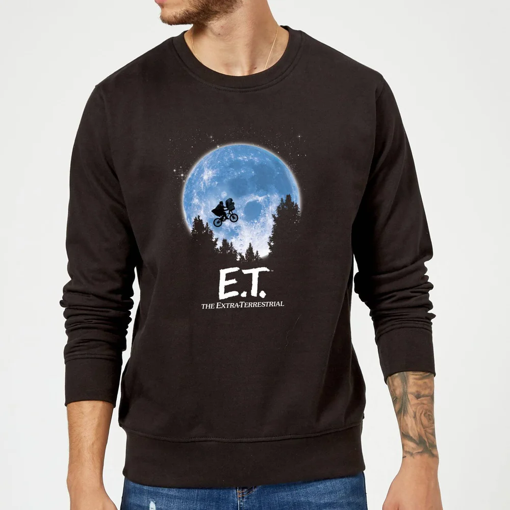 Sweat Homme E.T. l'extra-terrestre - Silhouette dans la Lune - Noir - S Image 1