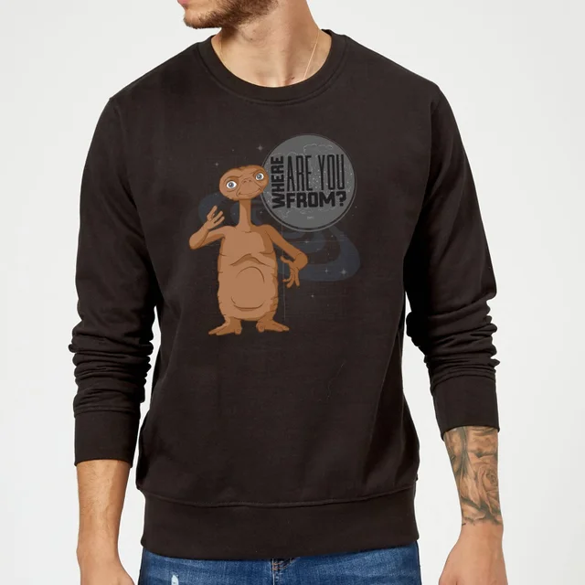 Sweat Homme E.T. l'extra-terrestre - D'où Viens-Tu - Noir