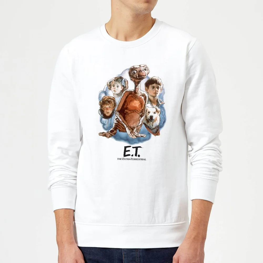 Sweat Homme E.T. l'extra-terrestre - Portrait Peint - Blanc - S Image 1