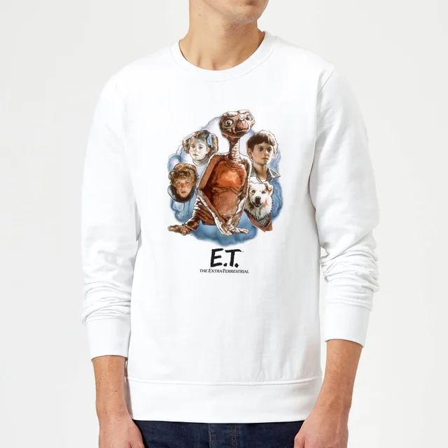 Sweat Homme E.T. l'extra-terrestre - Portrait Peint - Blanc
