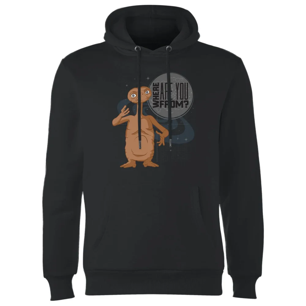 Sweat à Capuche Homme E.T. l'extra-terrestre - D'où Viens-Tu - Noir - S Image 1