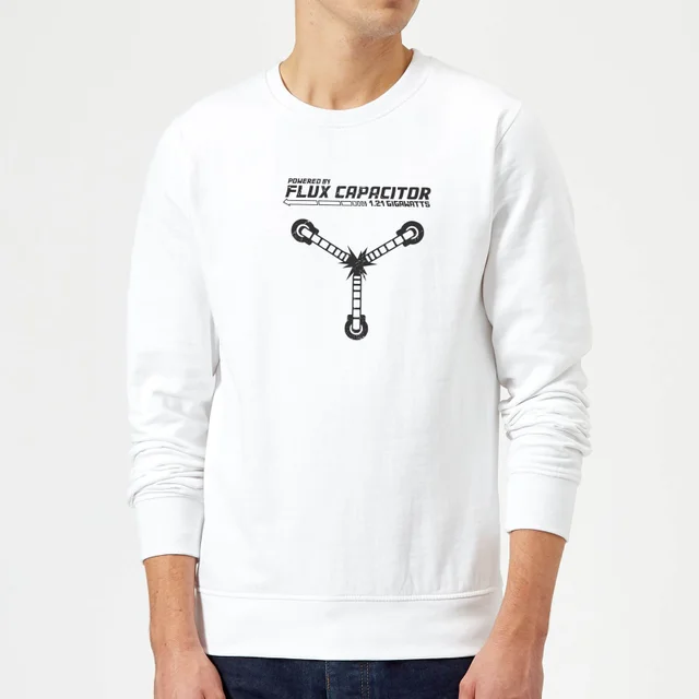 Sweat Homme Retour vers le Futur - Rechargé par le Convecteur Temporel - Blanc