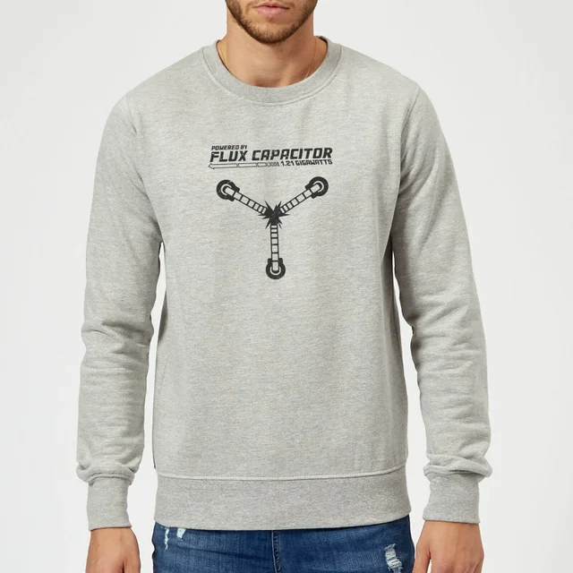 Sweat Homme Retour vers le Futur - Rechargé par le Convecteur Temporel - Gris
