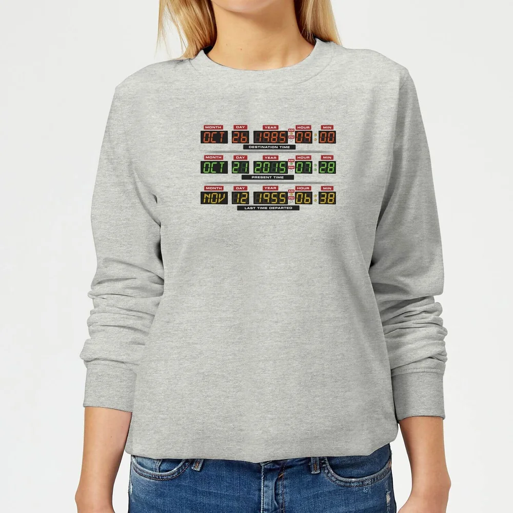 Sweat Femme Retour vers le Futur - Vers l'Horloge - Gris - 3XL - Gris Image 1