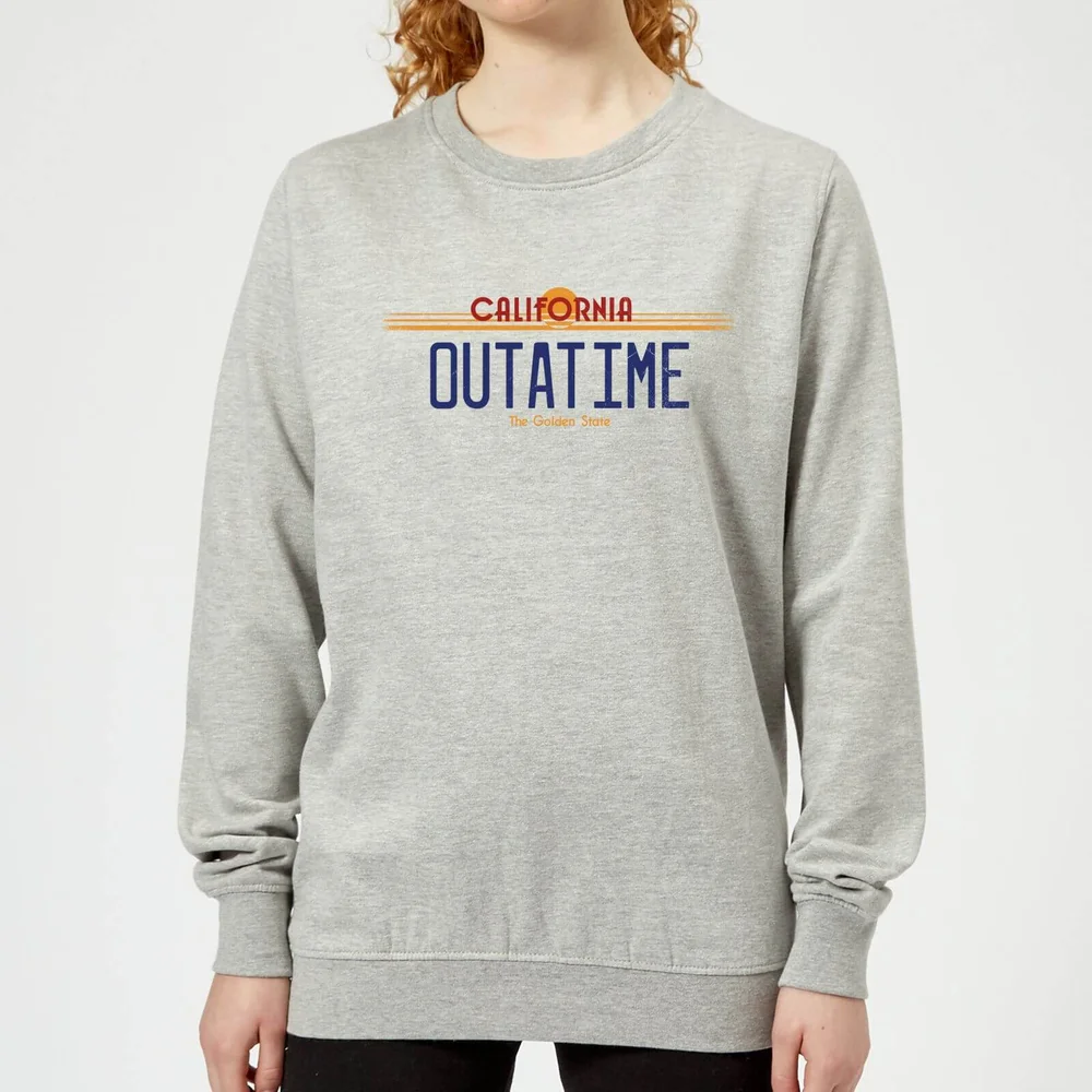 Sweat Femme Retour vers le Futur - Plaque Immatriculation Outatime - Gris - 3XL Image 1