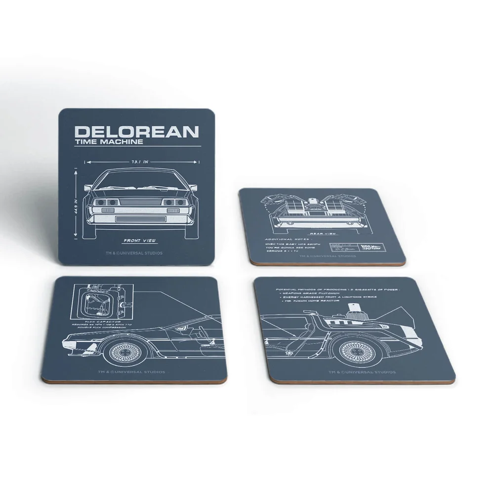 Dessous de Verre Schéma DeLorean - Retour vers le Futur Image 1
