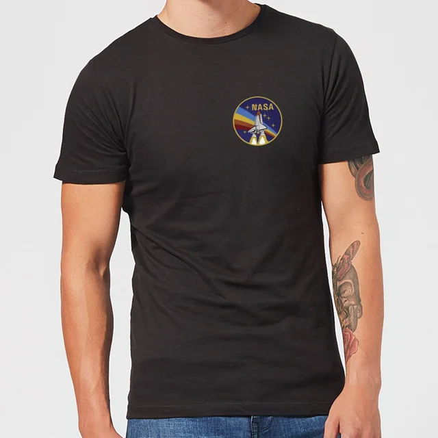T-Shirt Homme NASA Vintage Rainbow Shuttle - Noir