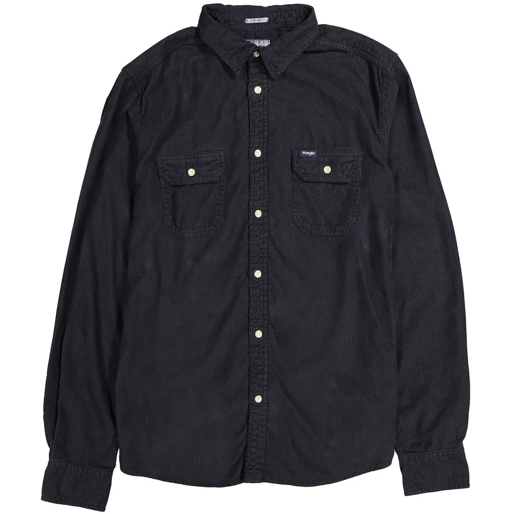 Wrangler Men's 2 Pocket Micro Cord Shirt - Dark Navy - S - Bleu Image 1