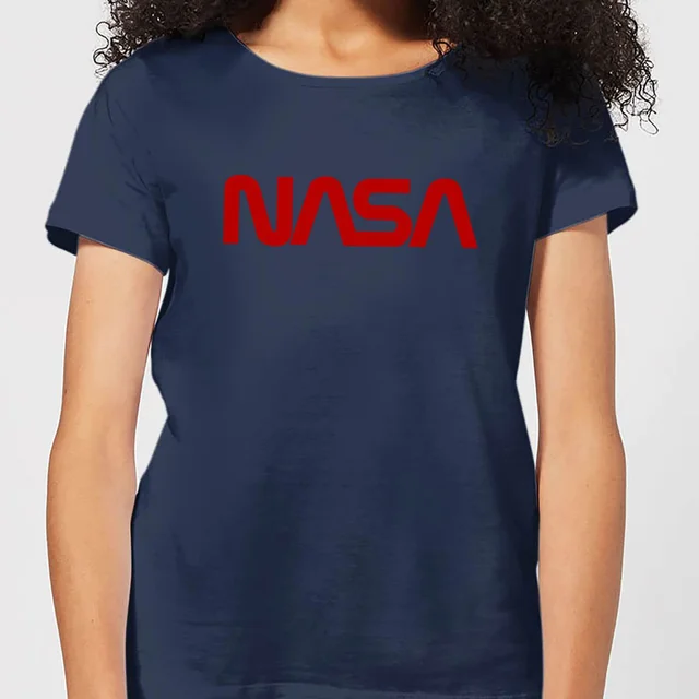 T-Shirt Femme NASA Worm Logotype - Bleu Marine