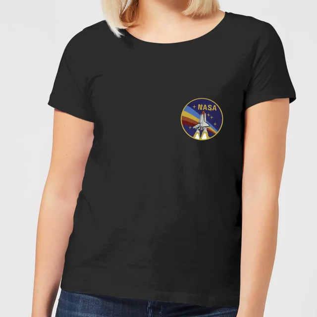 T-Shirt Femme NASA Vintage Rainbow Shuttle - Noir