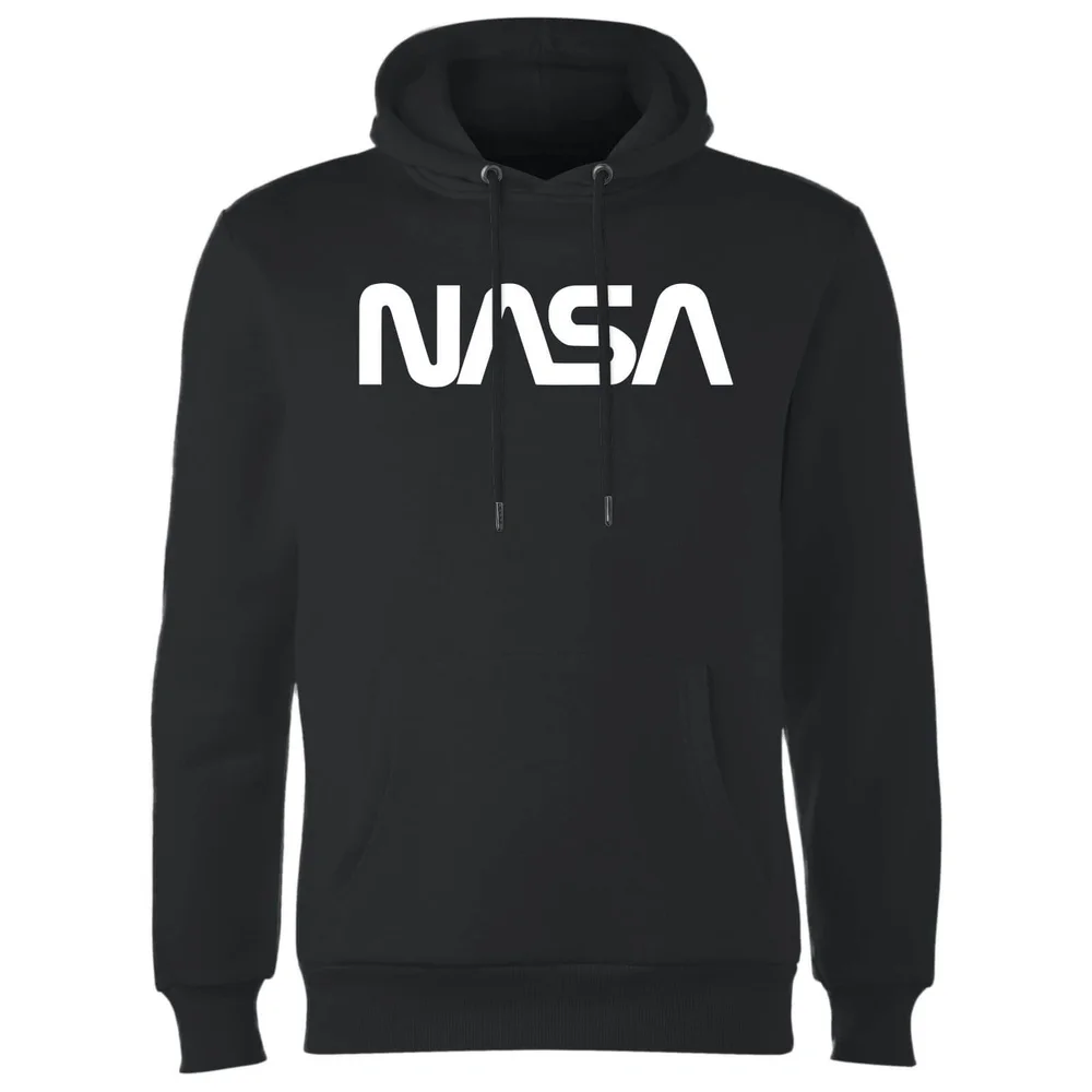 NASA Worm White Logotype Hoodie - Black - S Image 1