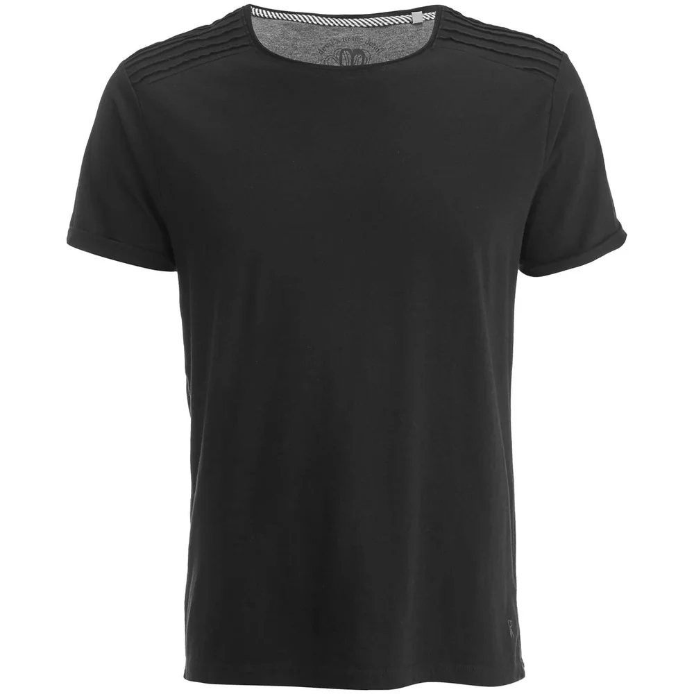 T-Shirt Homme Épaules Texturées Ringspun - Noir - S - Noir Image 1