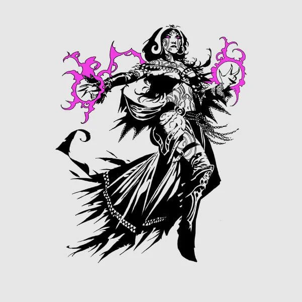 T-Shirt Femme Liliana Design - Magic : The Gathering - Gris