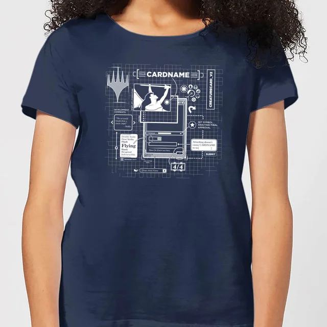 T-Shirt Femme Card Grid - Magic : The Gathering - Bleu Marine