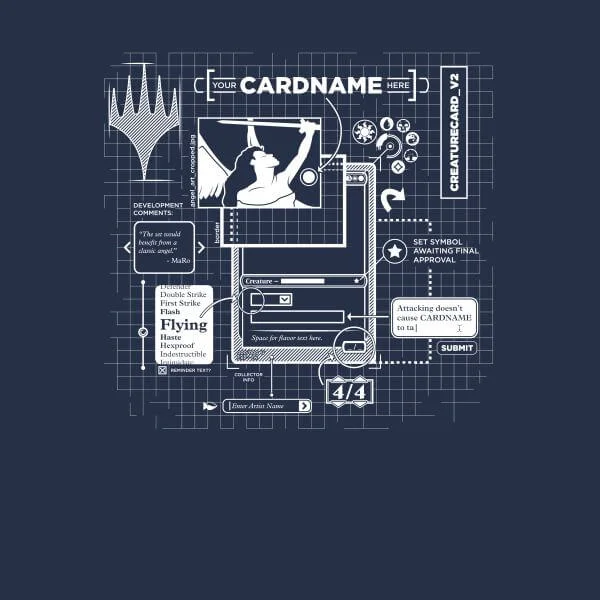 T-Shirt Femme Card Grid - Magic : The Gathering - Bleu Marine
