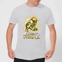 T-Shirt Homme Blanka 16-bit Street Fighter - Gris