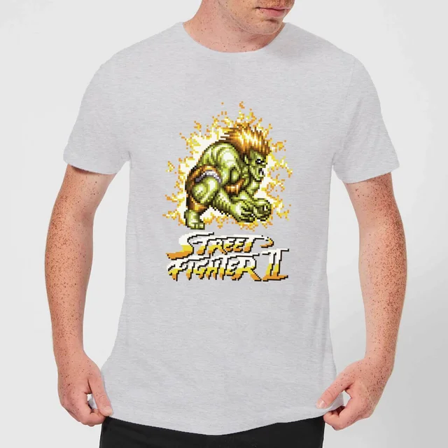 T-Shirt Homme Blanka 16-bit Street Fighter - Gris