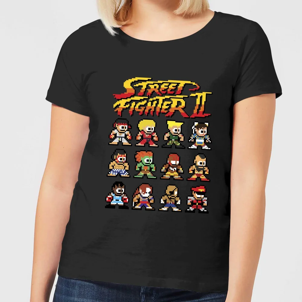 T-Shirt Femme Personnages 2 Pixels Street Fighter - Noir - S Image 1