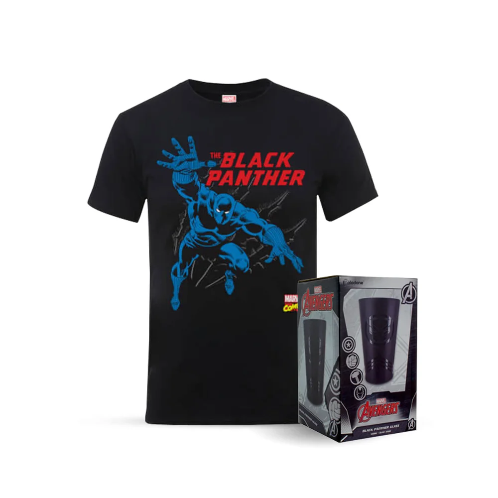 Lot T-Shirt Exclusif et Verre Black Panther - Marvel - Homme - S Image 1