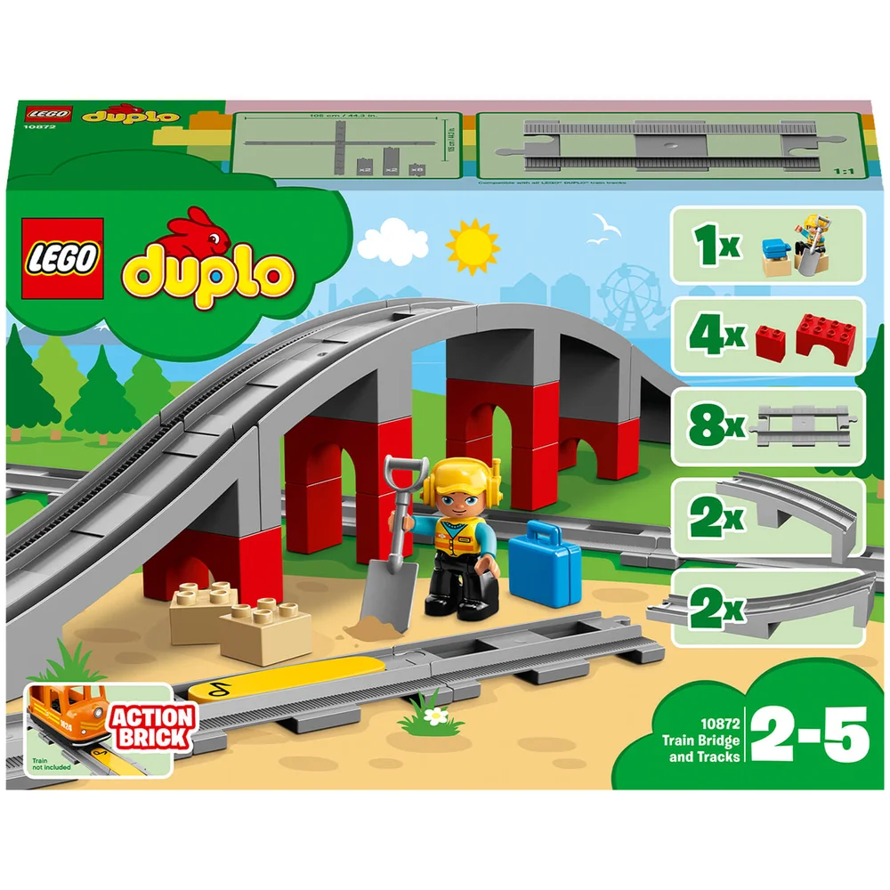 LEGO DUPLO Ma Ville Les Rails Et Le Pont Du Train, Jeu de Construction (10872) Image 1