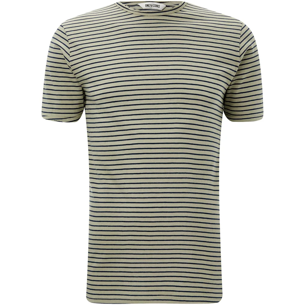 T-Shirt Homme Albert Only & Sons - Beige Rayé - XS - Vert Citron Image 1