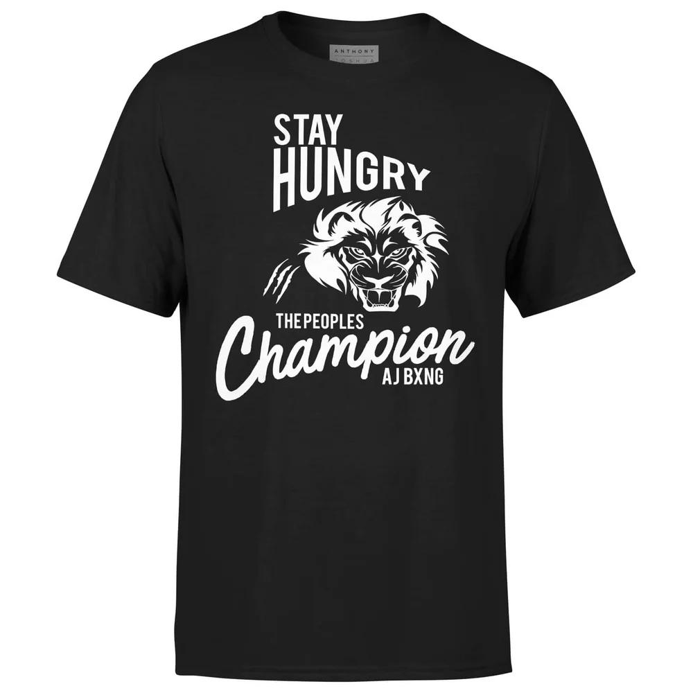 T-Shirt Homme Anthony Joshua Stay Hungry - The People's Champion - Noir - S - Noir Image 1