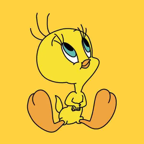 T-Shirt Homme Titi Assis Looney Tunes - Jaune
