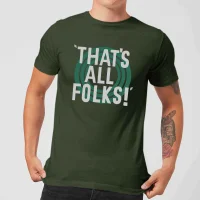 T-Shirt Homme That's All Folks ! Looney Tunes - Vert Foncé - undefined undefined