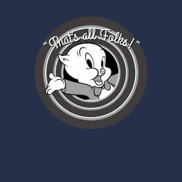 T-Shirt Homme That's All Folks ! Porky Pig Looney Tunes - Bleu Marine