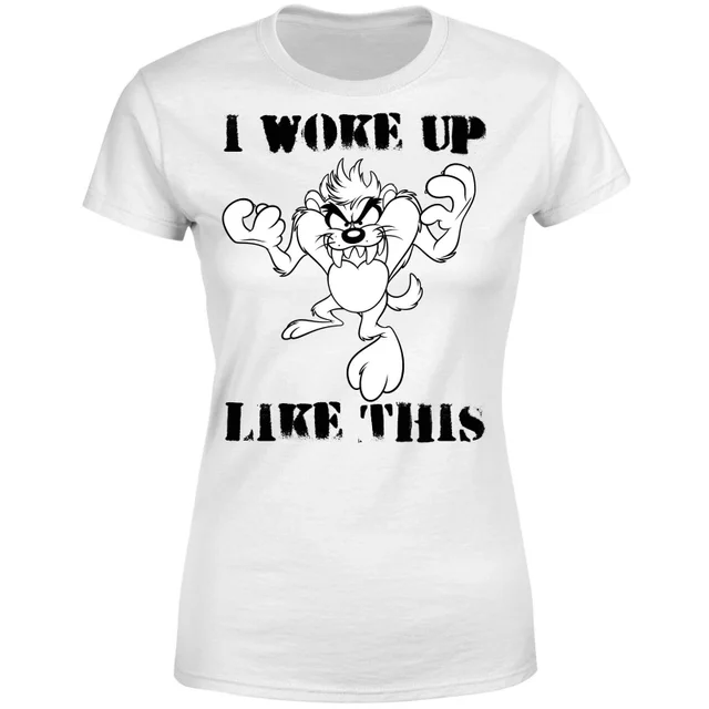 T-Shirt Femme Woke Up Like This Looney Tunes - Blanc