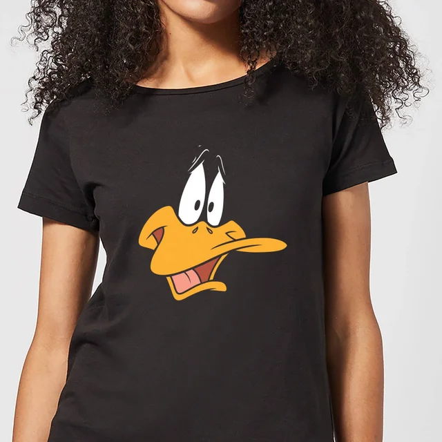 T-Shirt Femme Gros Plan Daffy Duck Looney Tunes - Noir