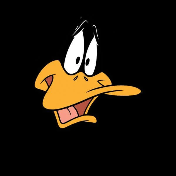 T-Shirt Femme Gros Plan Daffy Duck Looney Tunes - Noir