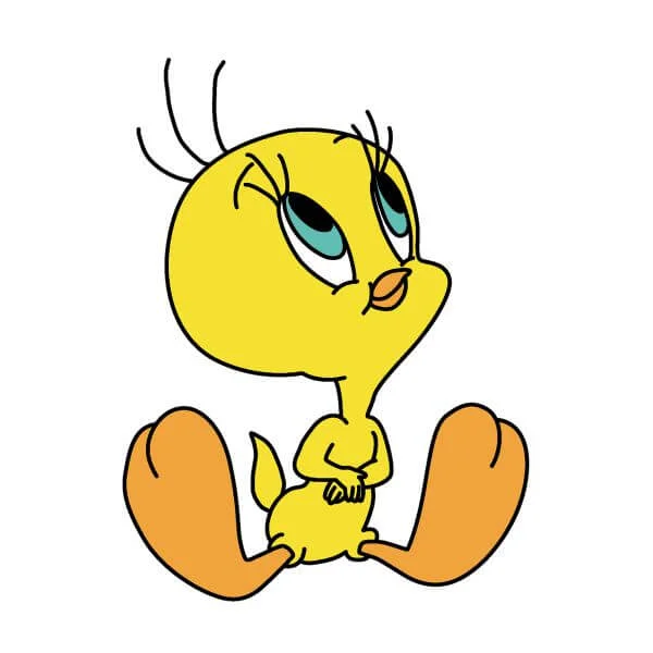 T-Shirt Femme Titi Assis Looney Tunes - Blanc