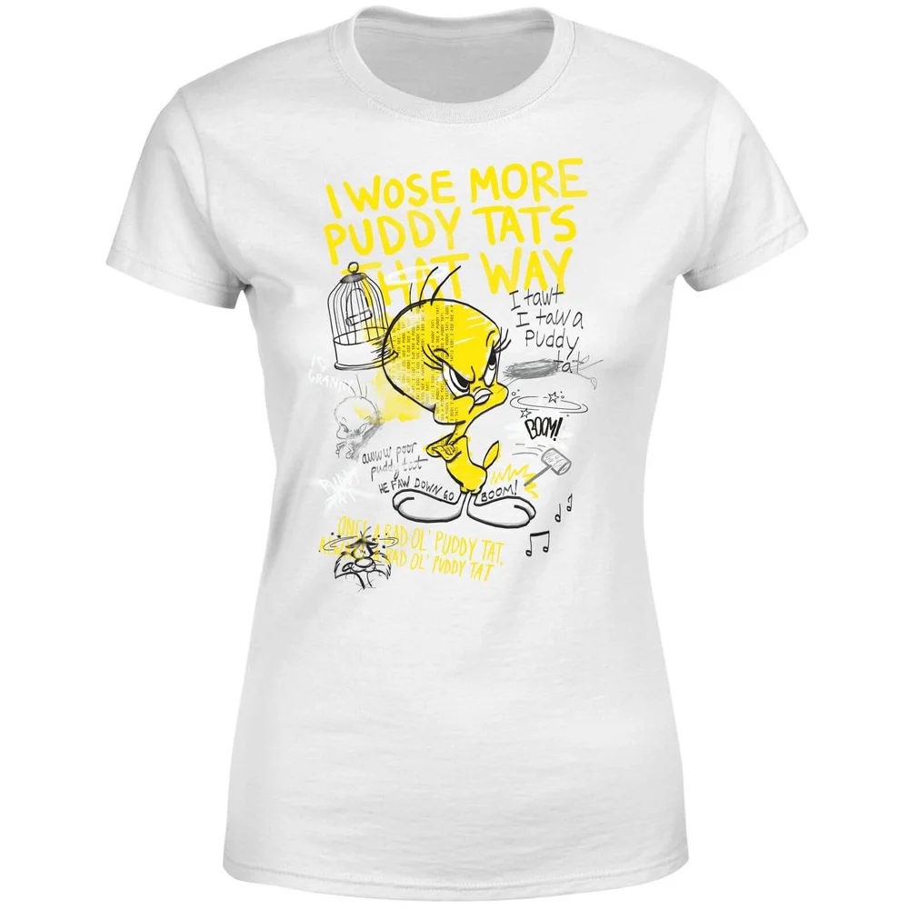 T-Shirt Femme Titi Fâché Looney Tunes - Blanc - S Image 1
