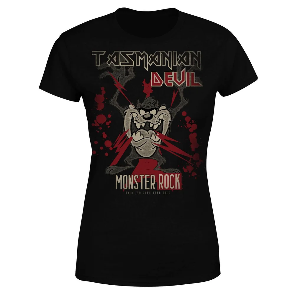 T-Shirt Femme Taz Diable de Tasmanie Monster Rock Looney Tunes - Noir - S Image 1
