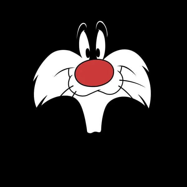 T-Shirt Femme Gros Plan Sylvestre Grosminet Looney Tunes - Noir