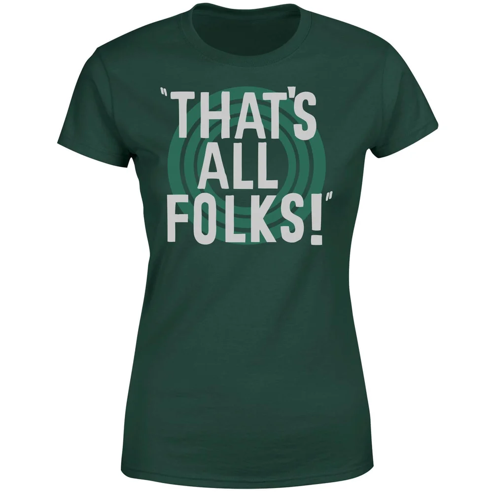 T-Shirt Femme That's All Folks ! Looney Tunes - Vert Foncé - S Image 1