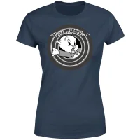 T-Shirt Femme That's All Folks ! Porky Pig Looney Tunes - Bleu Marine