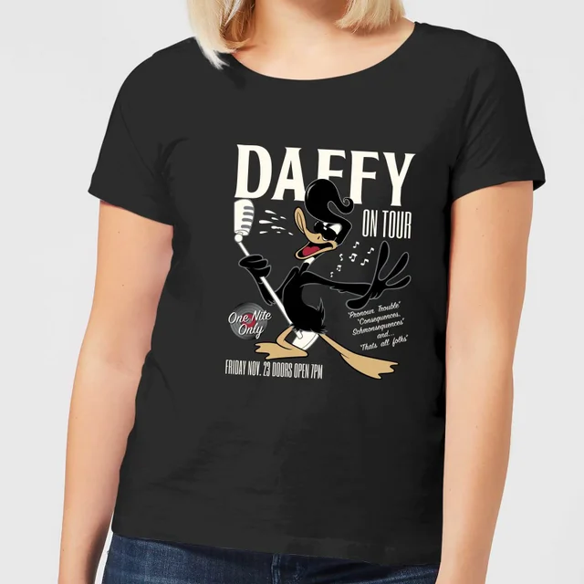 T-Shirt Femme Concert Daffy Looney Tunes - Noir