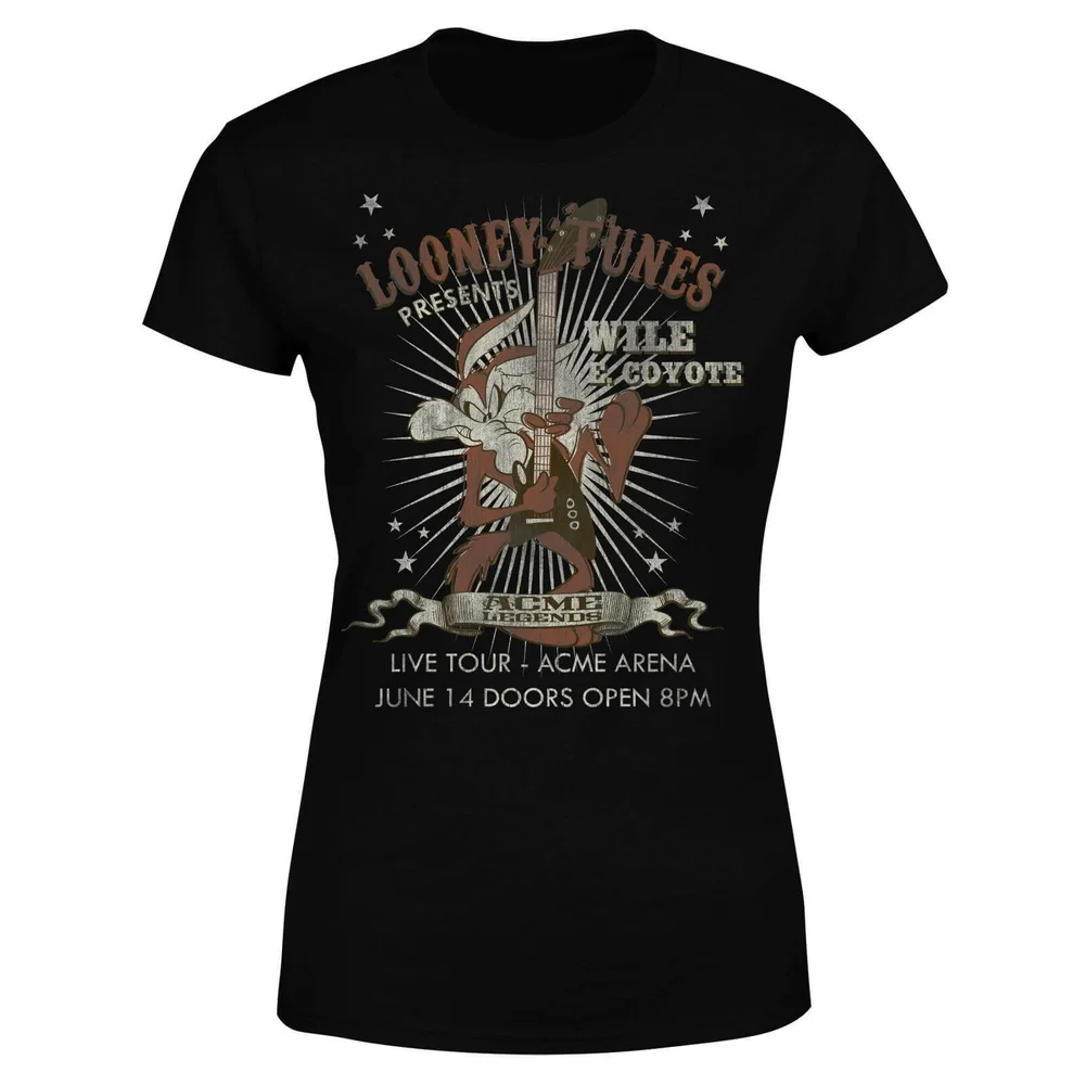 T-Shirt Femme Wile E Coyote Guitar Arena Tour Looney Tunes - Noir - S Image 1