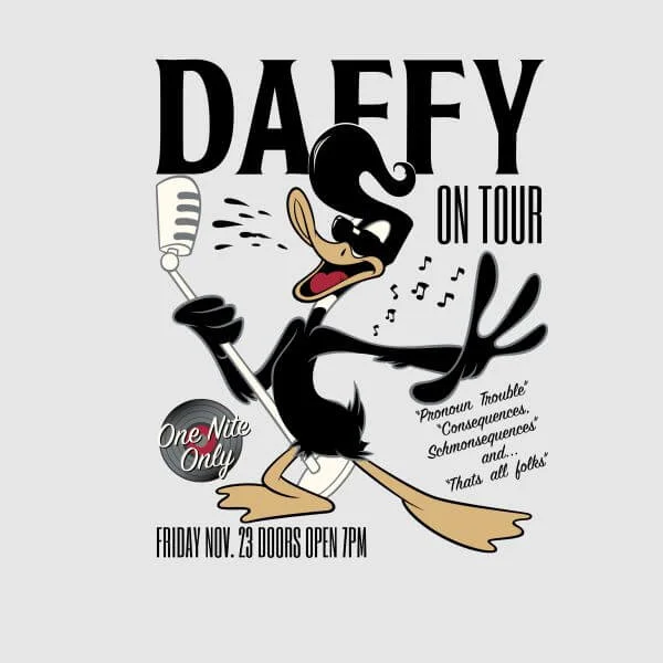 T-Shirt Femme Concert Daffy Looney Tunes - Gris