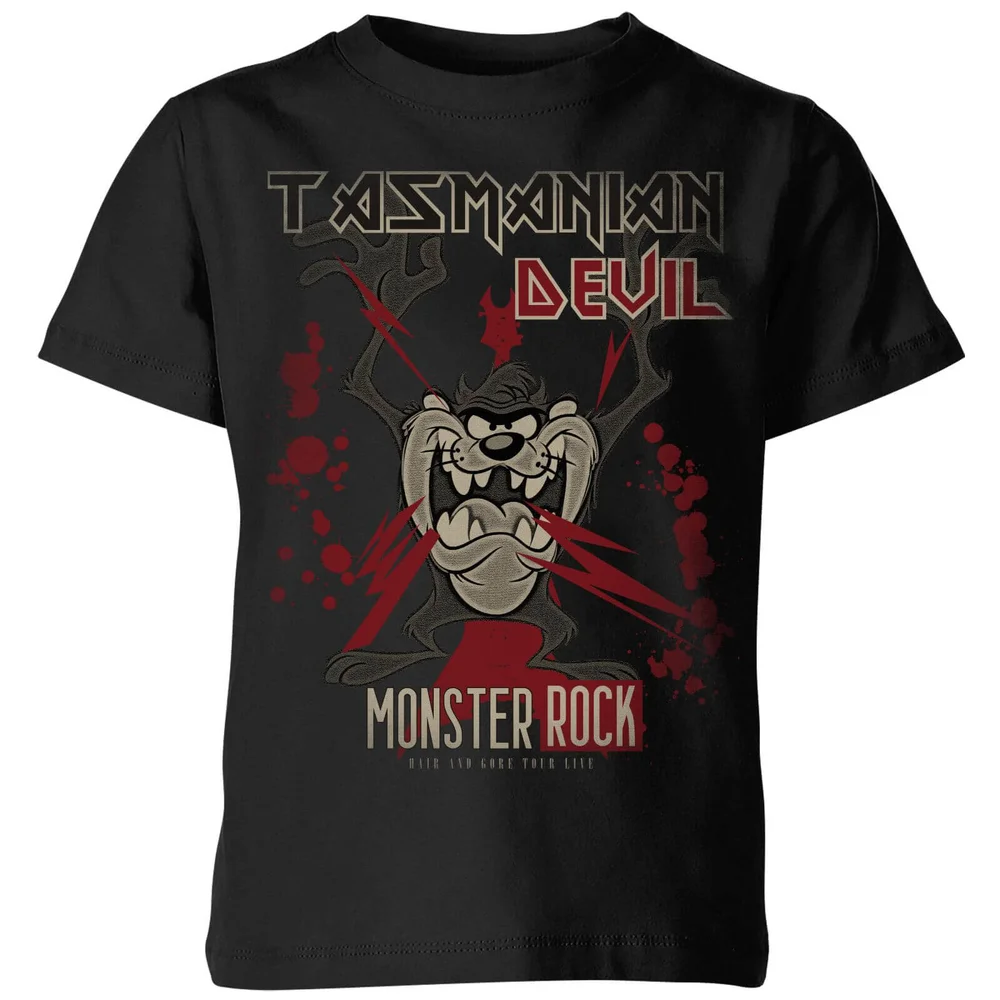 T-Shirt Enfant Taz Diable de Tasmanie Monster Rock Looney Tunes - Noir - 3-4 ans Image 1