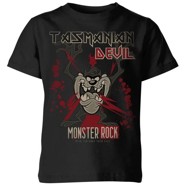 T-Shirt Enfant Taz Diable de Tasmanie Monster Rock Looney Tunes - Noir