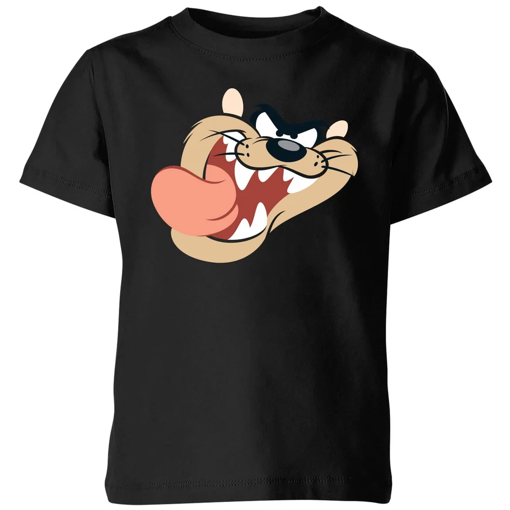 T-Shirt Enfant Gros Plan Taz Diable de Tasmanie Looney Tunes - Noir - 3-4 ans Image 1