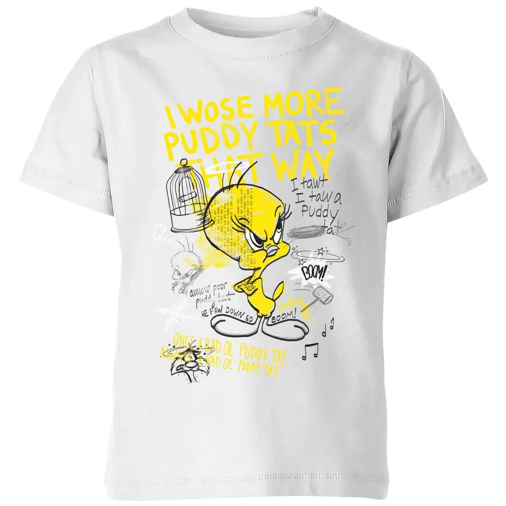 T-Shirt Enfant Titi Fâché Looney Tunes - Blanc - 3-4 ans Image 1